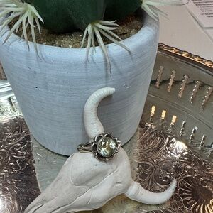 Sterling Silver Ring with Moissanite Gemstone size 7